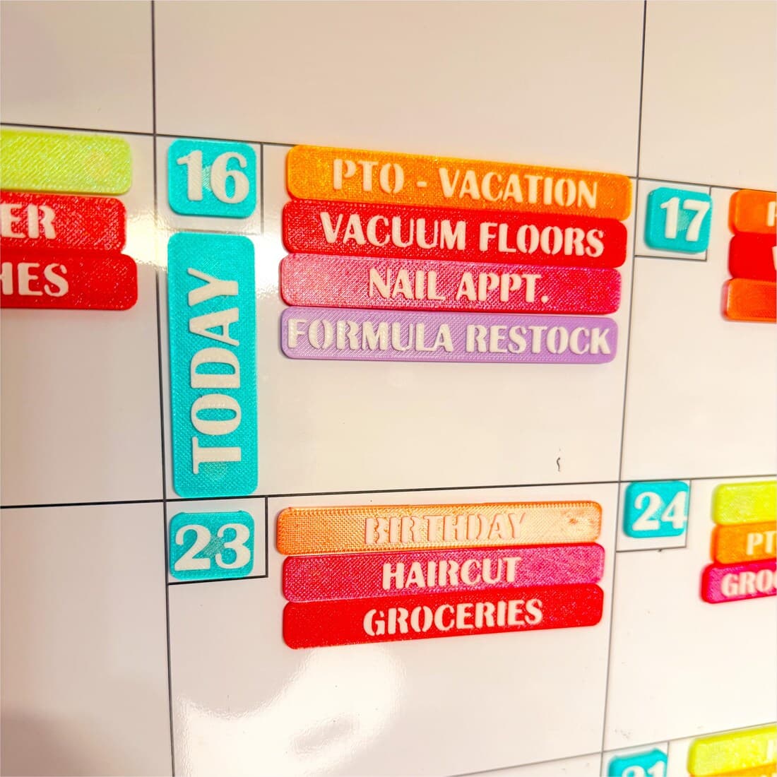 Whiteboard Calendar Magnets