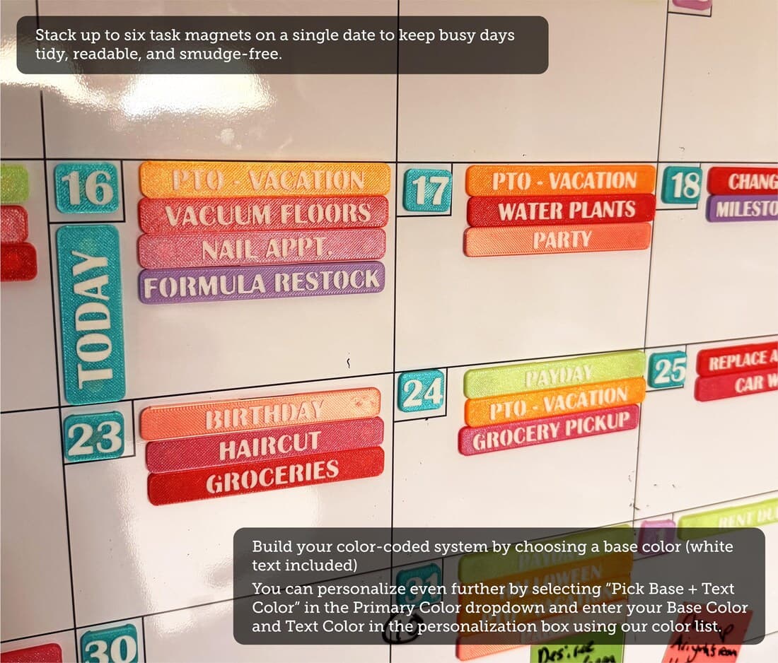 Whiteboard Calendar Magnets — photo 4