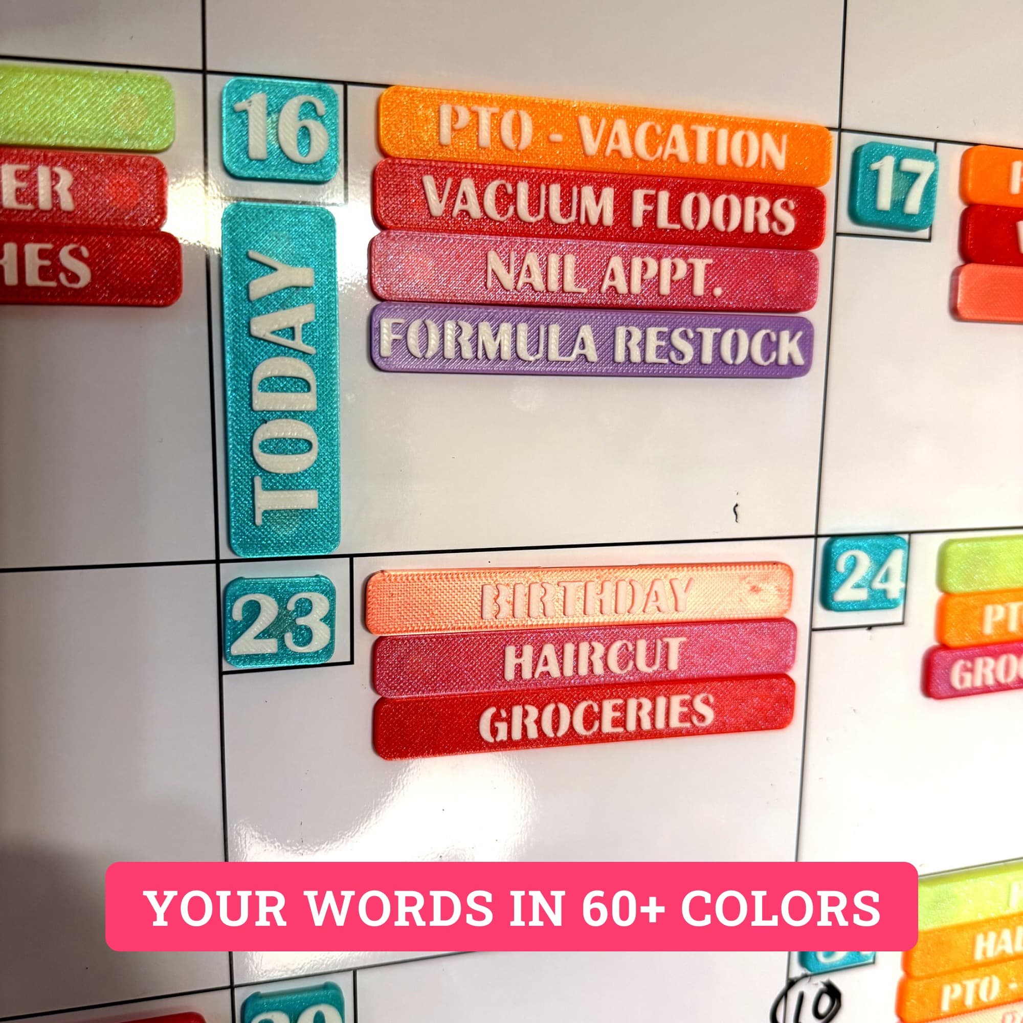 Whiteboard Calendar Magnets